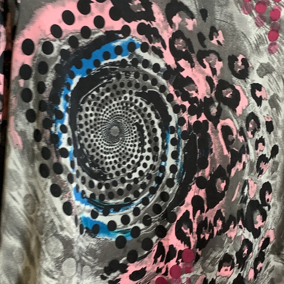 aDRESSing Woman Sweater Cardigan XL Short Animal Pring Gray Pink NWT Polyester - Picture 16 of 16